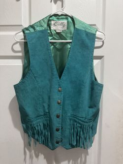 Green leather Vest