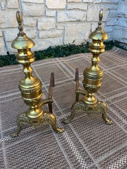 Vintage brass andirons