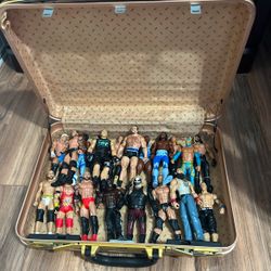 WWE Action Figures + Vintage Suitcase(down To Negotiate Price)