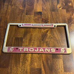 USC Trojans Brass License Plate Frame. 