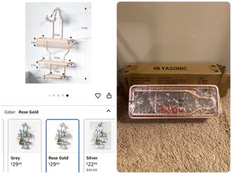 Rose Gold Shower Caddy $20