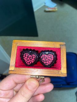 Heart Leopard Print Beaded Earrings