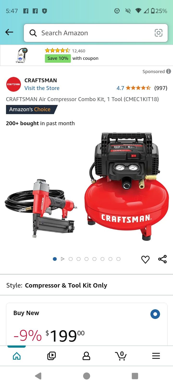 Air Compressor/Trim Gun/Air Hose $100.00