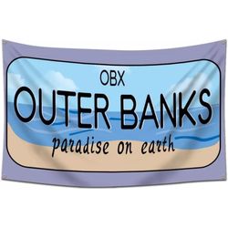 OBX Outer Banks Flag Banner Paradise On Earth 3x5Ft 150D Polyester for...