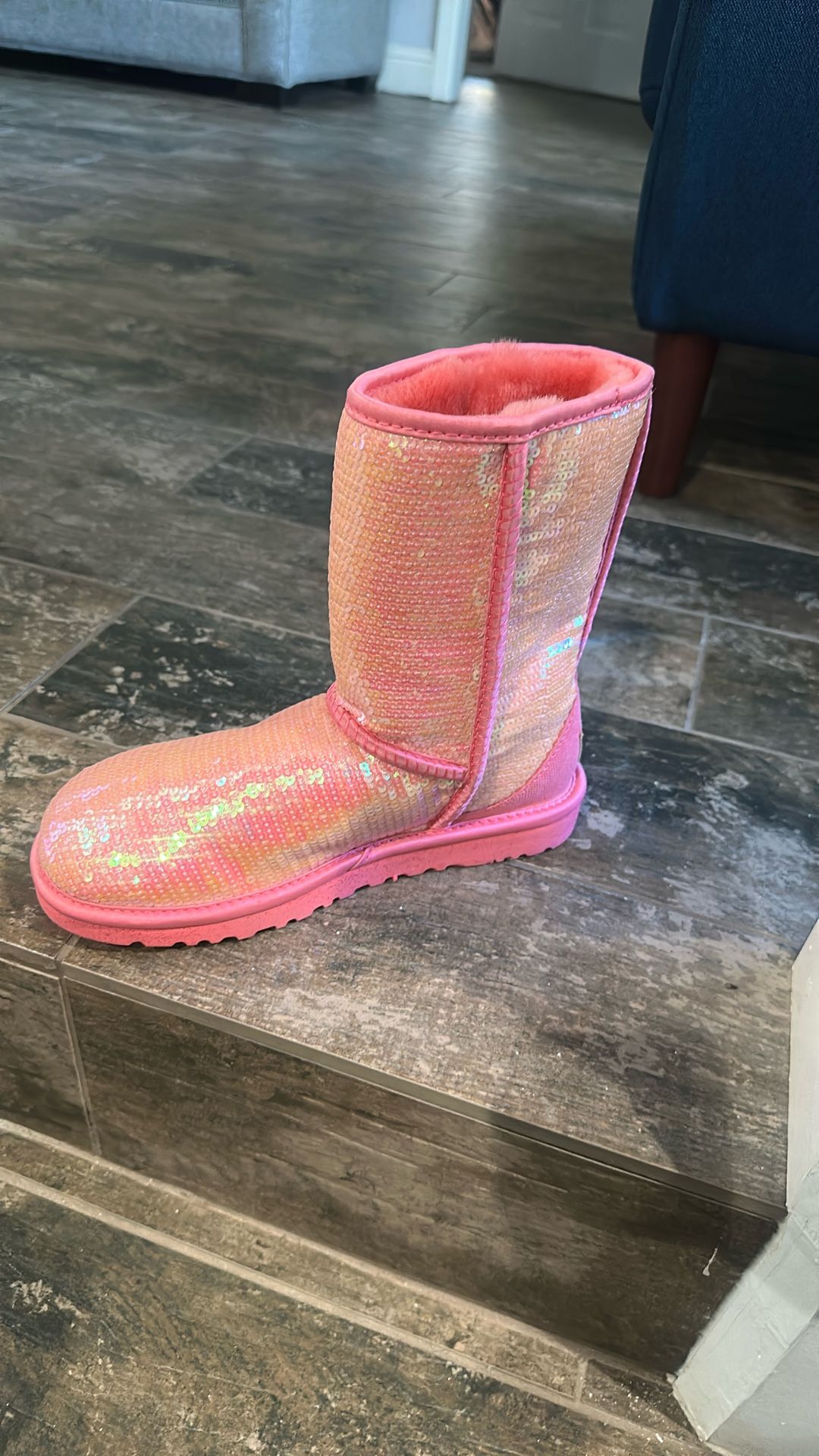 Ugg Women's Classic Short Sparkles Sequin Fur Boots