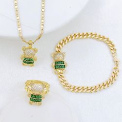 teddy bear jewelry set