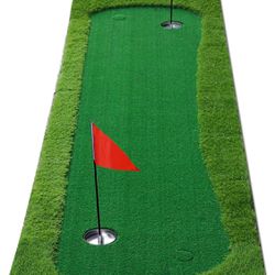 2.5x10ft BOBURN Professional Golf Practice Mat- Green Long Challenging Putter for Indoor/Outdoor