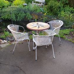 Vintage Wrought Iron Patio Set