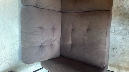 Dark brown suede Fabric Sofa