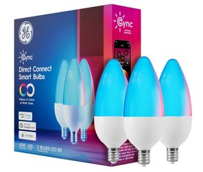 Cync GE Color Changing Smart Candelabra LED Bulbs