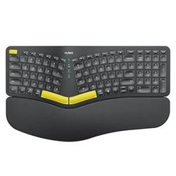 Nulea Wireless Ergonomic Keyboard, Split Keyboard with Wrist Rest, USB-C Charging, 7-Color Backlight, Natural Typing, Bluetooth and USB Connectivity, 