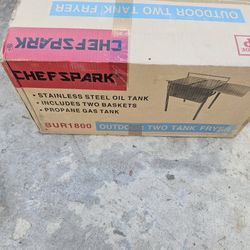 CHEF SPARK BUR 1800 OUTDOOR TWO TANK FRYER