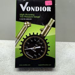 Vondior Tire Pressure Gauge (0-100 PSI) - Certified ANSI B40.1 Tire Gauge for Cars and Trucks, Large 2" Glow Dial Easy-Read Tire Gauges for Tire Press
