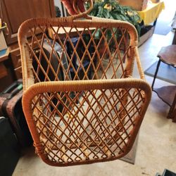 Retro bamboo Rattan magazine wall rack
17"w x 6"d x 17"h