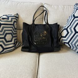 Tory Burch Ella Nylon Tote Large Black