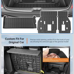 7&8 Seats Cargo Mat Compatible with 2021-2026 Toyota Sienna Trunk Mat Cargo Liner TPE Backrest Mat Trunk Liner Replacement for 2021-2026 Toyota 