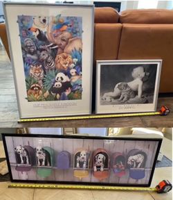 (3 pcs) Framed ‘BABY/CHILD’S ART’ Set - Nice!