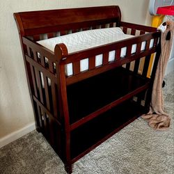 Brown Wooden Changing Table 