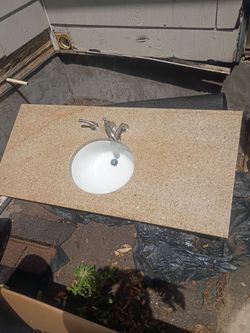 Marble countertop with sink