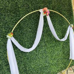 Green Background Photo Wall. 