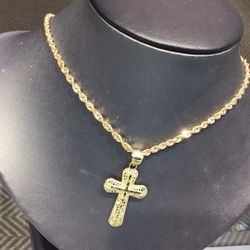 10k Gold Chain And Pendant Together Both On Special Discount,20” Inch Long Chain Rope ,