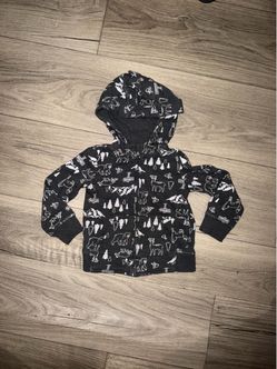 Toddler Zip-Up Hoodie with Wildlife Print Size 3T