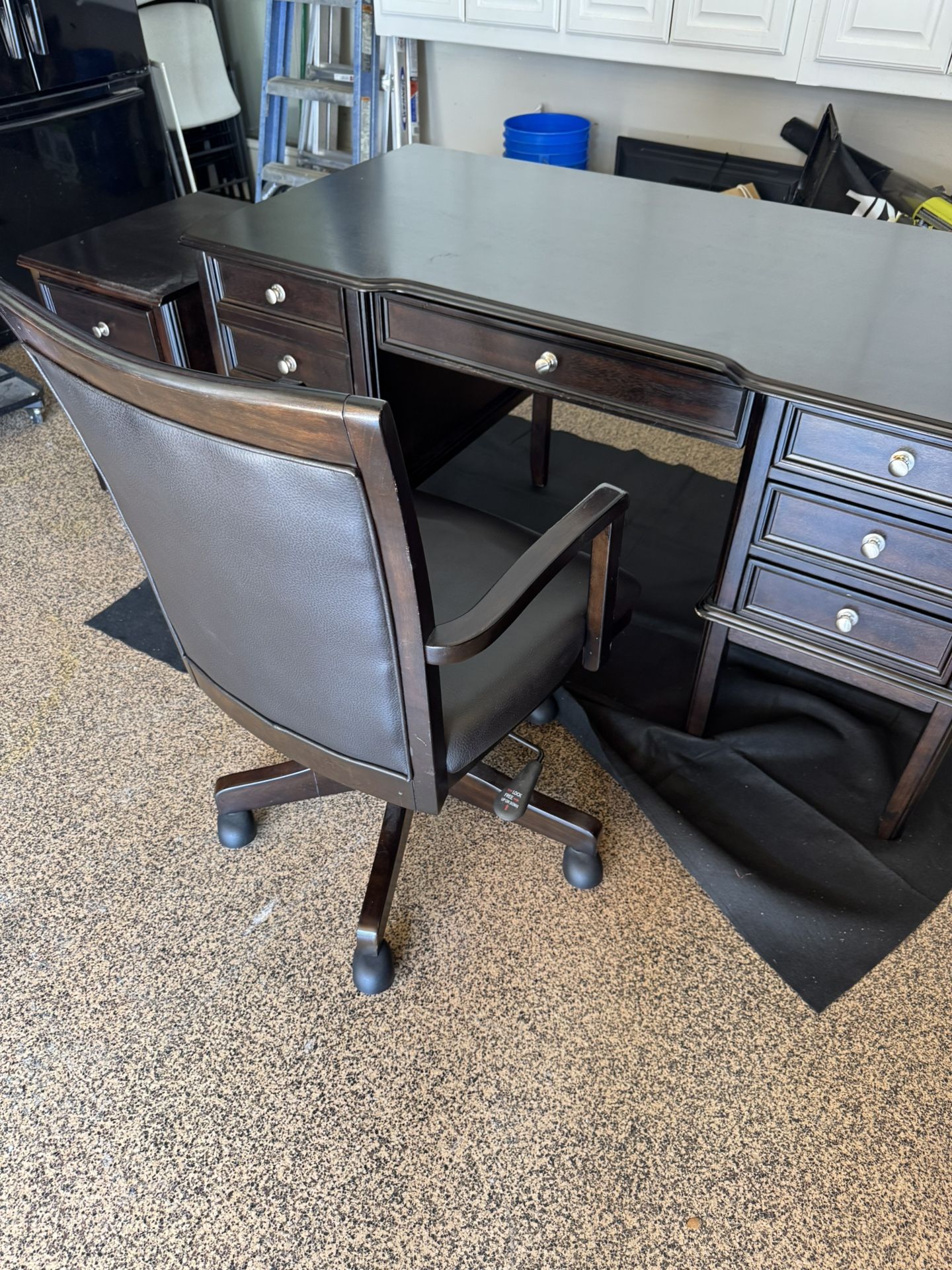 Desk, File Cabinet And Chair 
