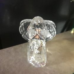 Heavy Vintage Crystal Angel Candle Holder