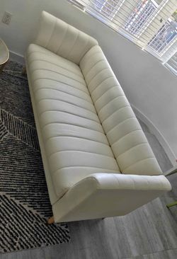 80" Leather sofa White cream. Price Including Delivery 