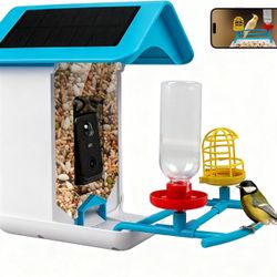 Brand new in box Smart Bird Feeder with Camera, Solar Powered, 1080P HD & 2MP Night Vision, AI Identifies 11,000+ Bird Species, Instant App Alerts, 2.