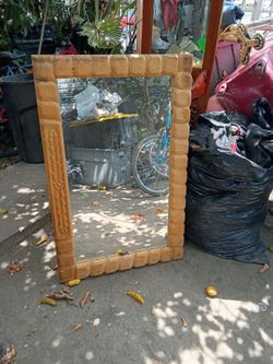 Big wooden mirror