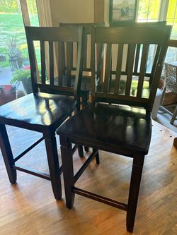 4 Counter Height Wood Stools