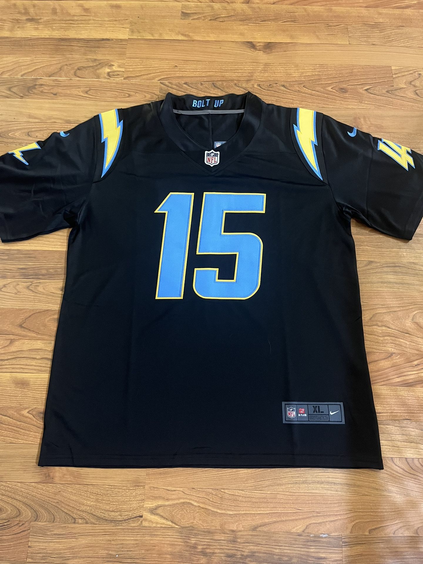 Custom Black and Powder Blue Ladd McConkey 100% Stitched Jerseys