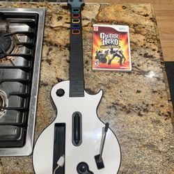 Wii Guitar Hero Guitar and Game