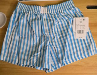 Blue & White Striped Shorts – Size 5T