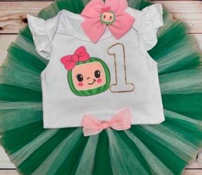 9-12 Months Personalized CoComelon 🍉 1st Birthday Outfit
