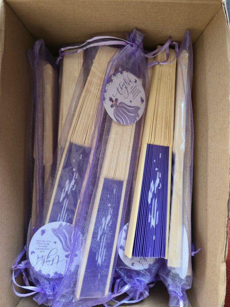 Quinceañera Wood/Paper Fans 18 Total