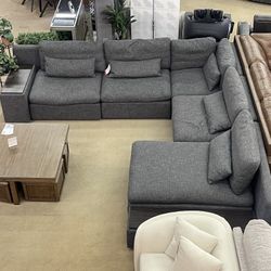 Divani Casa Paseo Charcoal Modular Sectional / 5pc