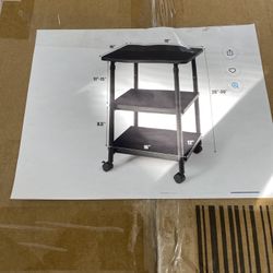 Gymax 3-Tier Storage Rack Rolling Adjustable Printer Cart Home Office