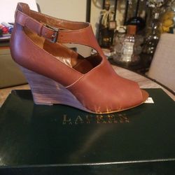RL Hannie Soft Leather Wedge  Size 8