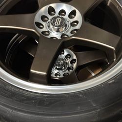 Enkei TS 17x7+35 5x100 WITH 225/45/17 falken 660RT