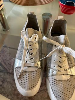 Michael Kors Silver White Low-Top Sneakers