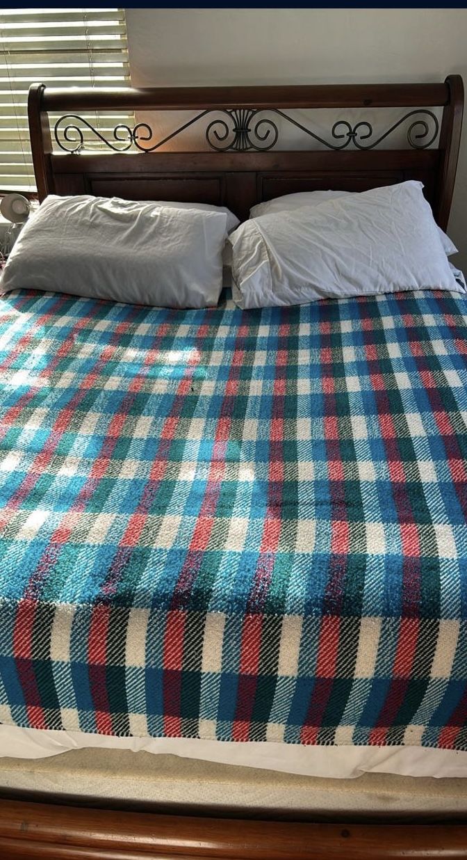 free bed frame, mattress, and box spring