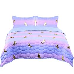 New 3 piece girls Unicorn Twin size bed set