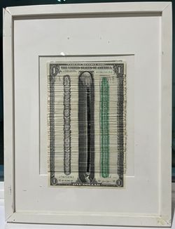 Aron Taylor "Hundred Dollar Holler" 100 One-Dollar Bills, 2018, Framed