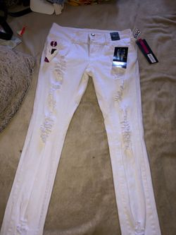 Ella stretchy ripped white jeans