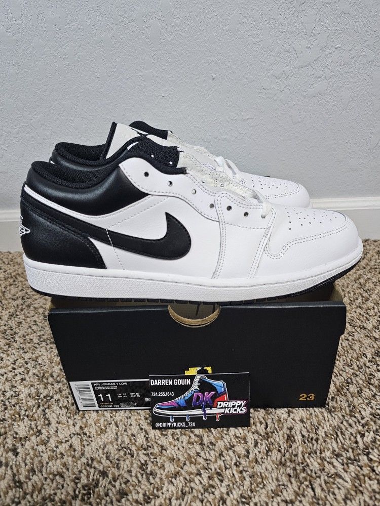 Jordan 1 Low Black Swoosh Size 11