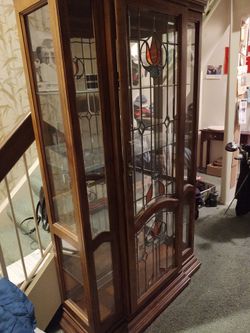 Beautiful Stained Glass Hutch
