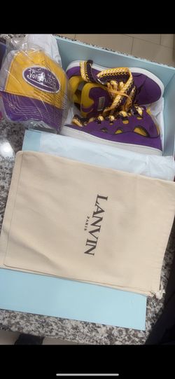 Lanvin Designer Sneakers Purple And Yellow