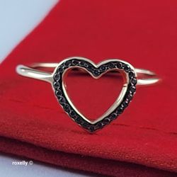 14K Yellow Gold Heart-Shaped Cubic Zirconia Ring Size 8.25 - Solid Gold!/ Anillo de Oro con Circonitas Cúbicas! 👌🎁Post Tags: Anillo de Oro